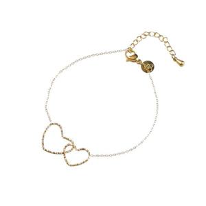 Day&Eve Armband 2 Hearts | Goud