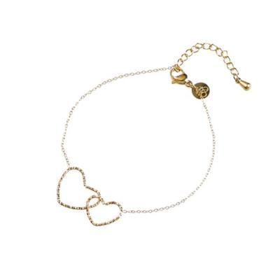 Day&Eve Armband 2 Hearts | Goud