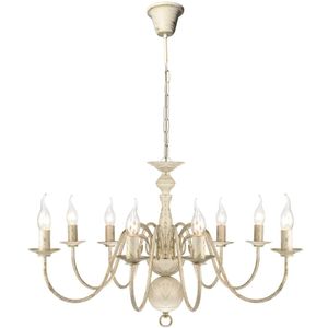 VidaXL Kroonluchter wit metaal 8 x e14 lampen