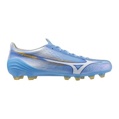 Mizuno Alpha III Elite Gras Voetbalschoenen (FG) Blauw Wit Goud Mizuno Alpha III Elite Gras Voetbalschoenen (FG) Blauw Wit Goud