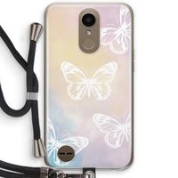 White butterfly: LG K10 (2017) Transparant Hoesje met koord