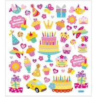 Creativ Company Stickers, verjaardag, vel 15x16,5 cm, ca. 49 stuk, 1 vel