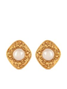 CHANEL Pre-Owned boucles d'oreilles serties de perles artificielles (années 1980)