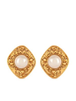 CHANEL Pre-Owned boucles d'oreilles serties de perles artificielles (années 1980)