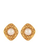 CHANEL Pre-Owned boucles d'oreilles serties de perles artificielles (années 1980)