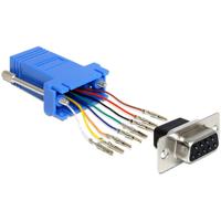 Delock 65430 RJ45 / VGA Adapter [1x D-sub bus 9-polig - 1x RJ45-bus] Zwart, Blauw, Zilver