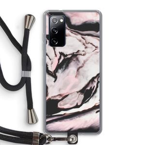 Roze stroom: Samsung Galaxy S20 FE / S20 FE 5G Transparant Hoesje met koord