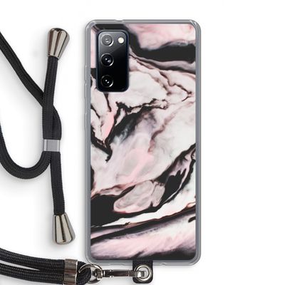 Roze stroom: Samsung Galaxy S20 FE / S20 FE 5G Transparant Hoesje met koord