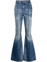 Balmain jean évasé à taille haute - Bleu