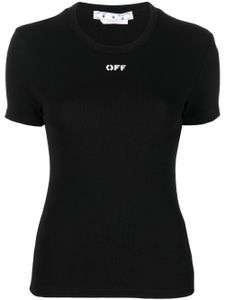 Off-White t-shirt nervuré à logo imprimé - Noir