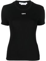 Off-White t-shirt nervuré à logo imprimé - Noir