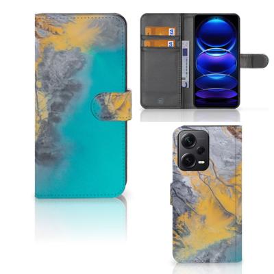 Xiaomi Poco X5 Pro | Note 12 Pro 5G | Bookcase | Marble Blue Gold