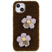 Fluffy Flower Serie iPhone 14 Plus TPU Case - Bruin