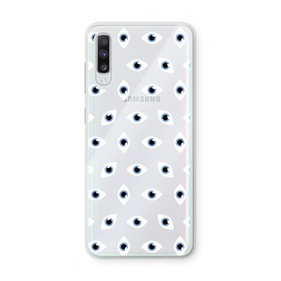 Eyes pattern: Samsung Galaxy A70 Transparant Hoesje