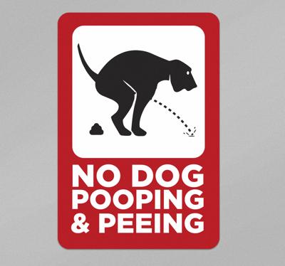 Geen poep of plas sticker aanwijzingen