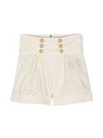 Balmain Kids short plissé à boutons décoratifs - Tons neutres