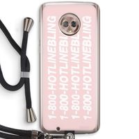 Hotline bling pink: Motorola Moto G6 Transparant Hoesje met koord