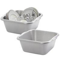 Plasticforte teiltje/afwasbak - 2x - vierkant - kunststof - 15 liter - 41 x 39 x 16 cm - zilvergrijs