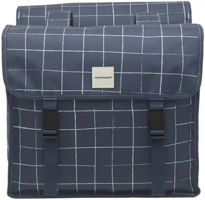 Dubbele fietstas New Looxs Fiori Double - 30 liter - check blue