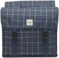 Dubbele fietstas New Looxs Fiori Double - 30 liter - check blue