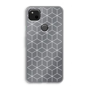 Zwart-witte kubussen: Google Pixel 4a Transparant Hoesje