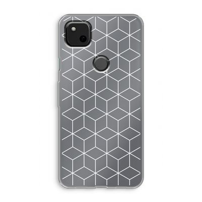Zwart-witte kubussen: Google Pixel 4a Transparant Hoesje