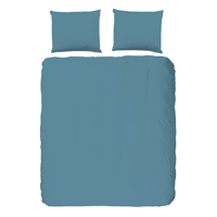 Dekbedovertrek Katoen Percale Lichte Kleuren Effen 140x200 Cm Blauw Anti Allergie & Anti Huisstofmijt Good Morning - Dekbed-Discounter.nl