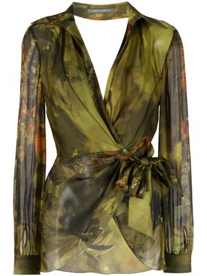 Alberta Ferretti blouse à design cache-cœur - Vert