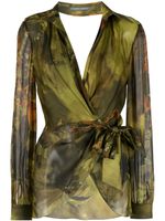 Alberta Ferretti blouse à design cache-cœur - Vert