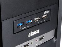 Akasa Akasa InterConnect S - Anschlüsse am vorderen Bedienfeld des Speicherschachts (A USB 3.2 Gen 1-, USB 2.0-front-adapter-hub 4 poorten Zwart - thumbnail