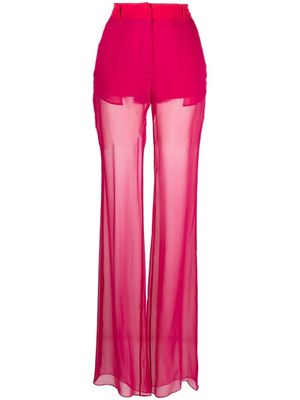 Nensi Dojaka pantalon en soei à coupe évasée - Rose