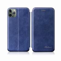 Voor iPhone 11 TPU + PU geïntegreerde spanning magnetische kaarthouder retro lederen draagtas (blauw)