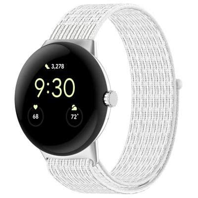 Google Pixel Watch Nylon Sport Loop Band - Wit Google Pixel Watch Nylon Sport Loop Band - Wit