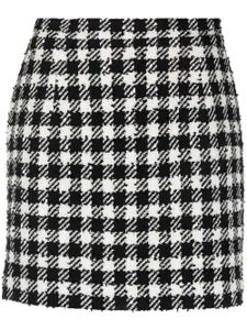 Alessandra Rich minijupe à motif de chevrons - Blanc
