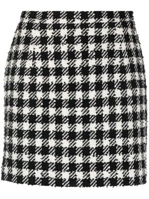 Alessandra Rich minijupe à motif de chevrons - Blanc