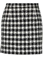 Alessandra Rich minijupe à motif de chevrons - Blanc