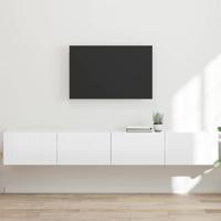 TV Wandkast 2 pcs Glanzend Wit 60 x 31 x 29.5 cm Bewerkt hout