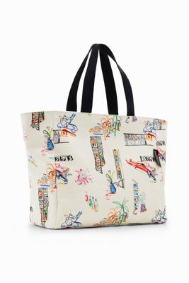 Grote shoppertas met illustraties - WHITE - U