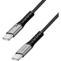 LogiLink CU0441 USB-C-kabel USB 3.2 Gen2x2 USB-C stekker 0.50 m Zwart Met LED, 4K UHD, Stekker past op beide manieren