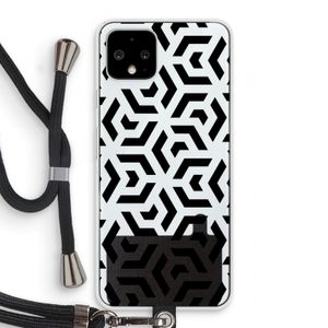 Crazy pattern: Pixel 4 Transparant Hoesje met koord