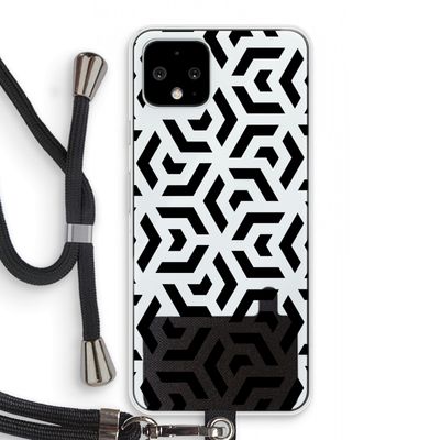 Crazy pattern: Pixel 4 Transparant Hoesje met koord