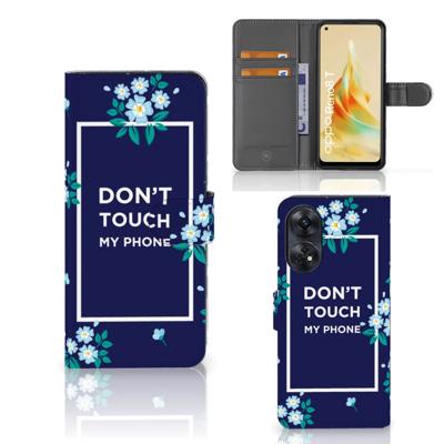 OPPO Reno8 T 4G Portemonnee Hoesje Flowers Blue DTMP OPPO Reno8 T 4G Portemonnee Hoesje Flowers Blue DTMP
