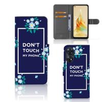 OPPO Reno8 T 4G Portemonnee Hoesje Flowers Blue DTMP