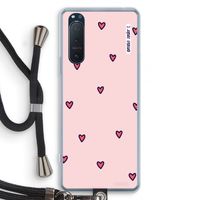 Hartjes: Sony Xperia 5 II Transparant Hoesje met koord
