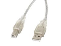 Lanberg CA-USBA-12CC-0018-TR USB-kabel USB 2.0 1,8 m USB B Transparant