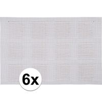 6x Placemats wit geweven/gevlochten 45 x 30 cm - thumbnail