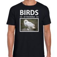 Sneeuwuilen t-shirt met dieren foto birds of the world zwart voor heren