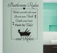 Regels en vrouw in bad badkamer sticker