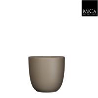 Tusca pot rond taupe mat h16xd17 cm - Mica decorations