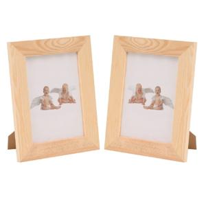 DIY houten fotolijstje - 2x - 17,5 x 22,5 cm - Hobby/knutselen - Zelf schilderen/versieren